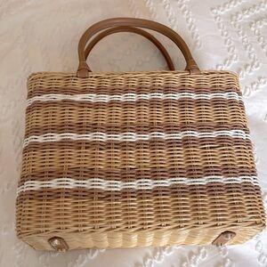 J. McLaughlin Jill Wicker Bag Purse Tote